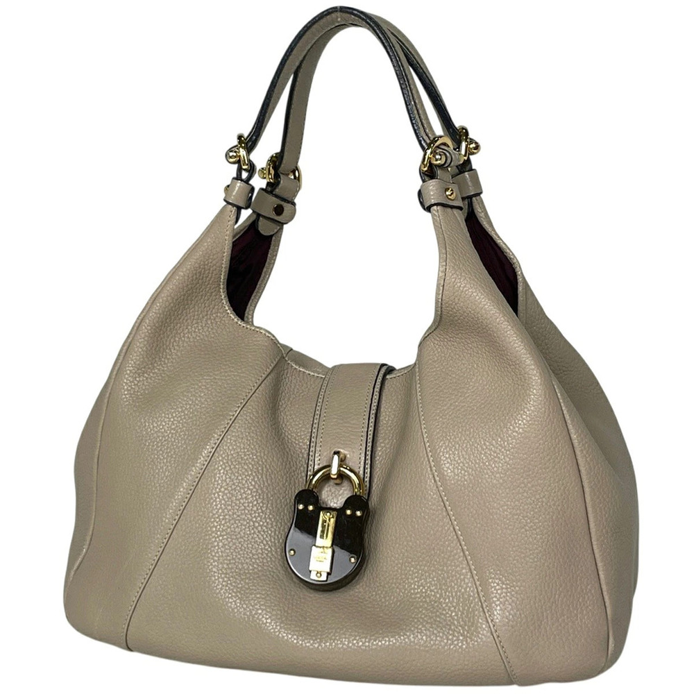 Loewe Shoulder Bag Calle Hobo Leather Beige Cream